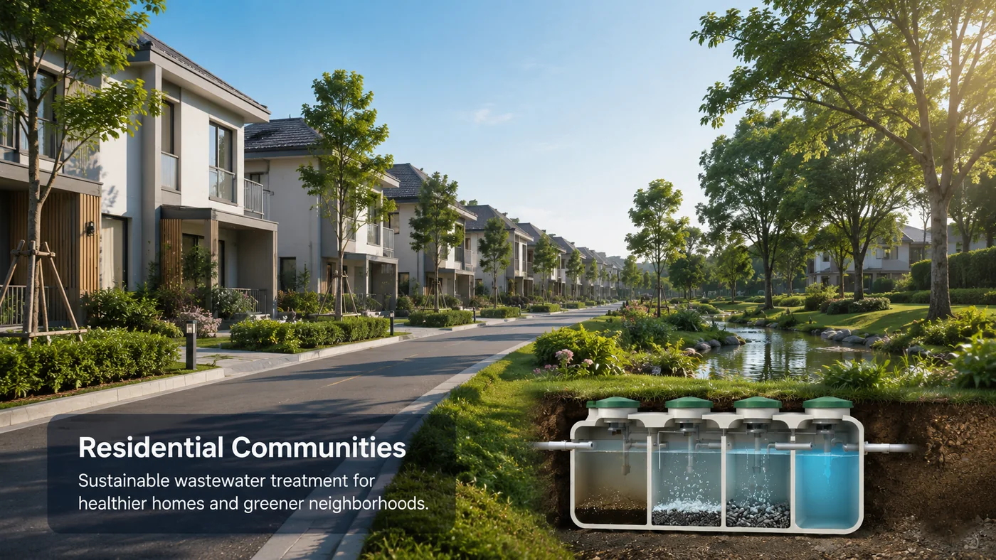 Japanese septic tank system for residential communities