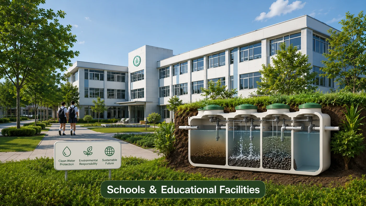 Japanese septic tank system for schools and educational facilities