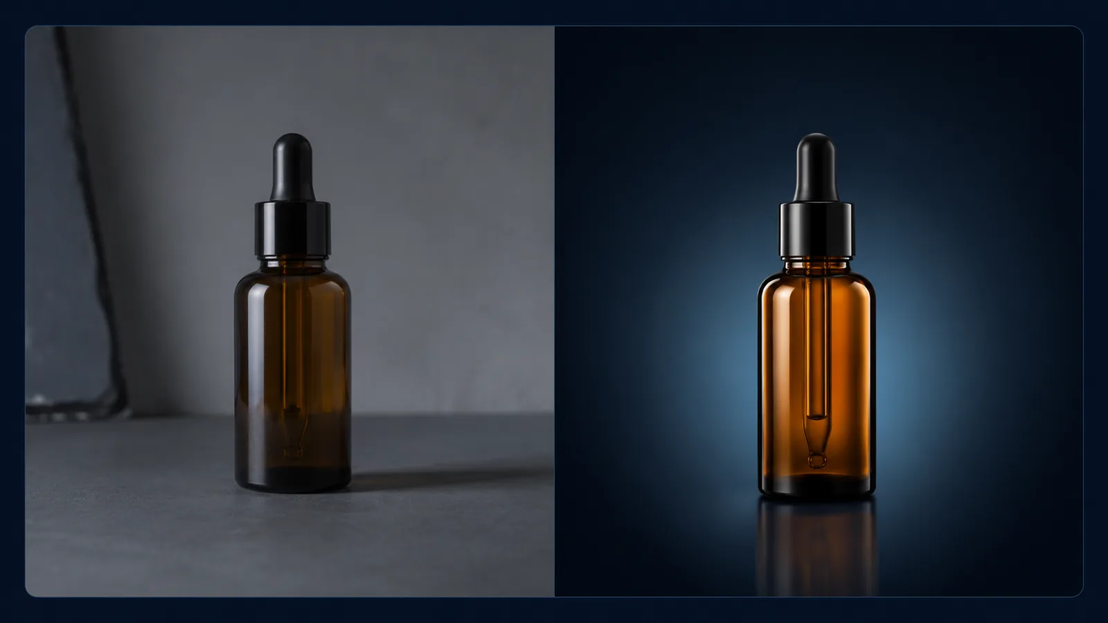 Before and after product image editing example